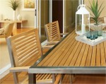 1712 Steel & Plantation Teak 160cm Table