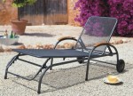 Teak Armrest Sunlounger