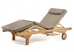 Superior Teak Wheeled Sunlounger 1480