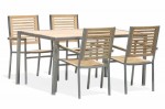 Teak & Stainless Steel Stackable Armchair 1716