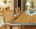 Teak & Stainless Steel Stackable Armchair 1716