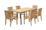 1714 Teak & Stainless Steel 180cm Dining Table
